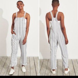 Hollister Viscose Striped Overalls Size Small